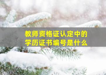 教师资格证认定中的学历证书编号是什么