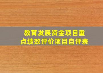 教育发展资金项目重点绩效评价项目自评表