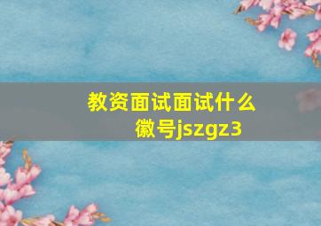 教资面试面试什么徽号jszgz3