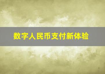 数字人民币支付新体验