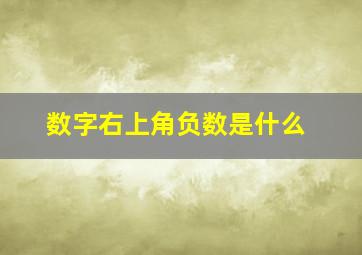 数字右上角负数是什么