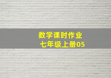 数学课时作业七年级上册05