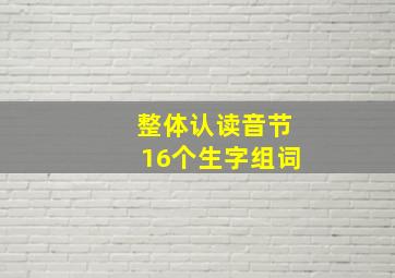 整体认读音节16个生字组词