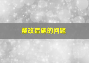 整改措施的问题