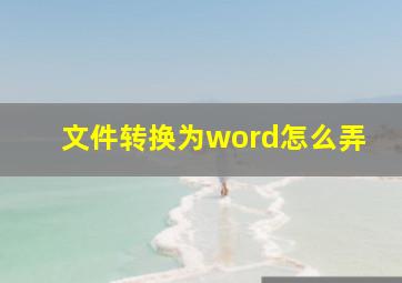 文件转换为word怎么弄