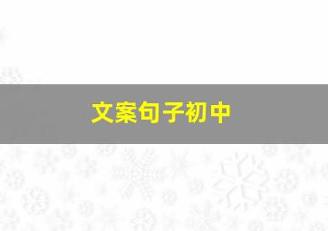 文案句子初中