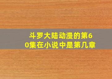 斗罗大陆动漫的第60集在小说中是第几章