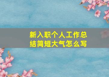 新入职个人工作总结简短大气怎么写