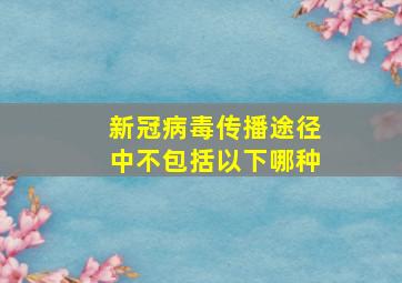 新冠病毒传播途径中不包括以下哪种