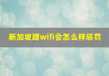 新加坡蹭wifi会怎么样惩罚