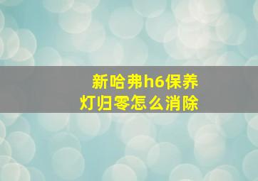 新哈弗h6保养灯归零怎么消除