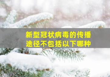 新型冠状病毒的传播途径不包括以下哪种