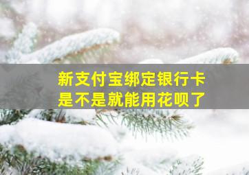 新支付宝绑定银行卡是不是就能用花呗了