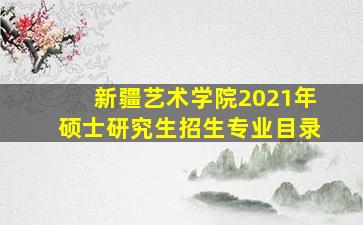 新疆艺术学院2021年硕士研究生招生专业目录