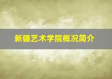 新疆艺术学院概况简介