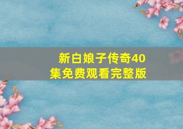 新白娘子传奇40集免费观看完整版