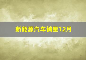 新能源汽车销量12月