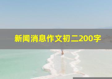 新闻消息作文初二200字