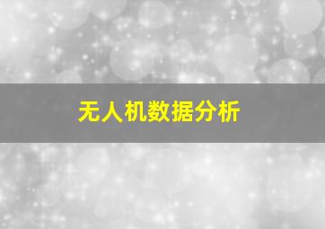 无人机数据分析