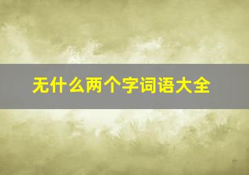 无什么两个字词语大全