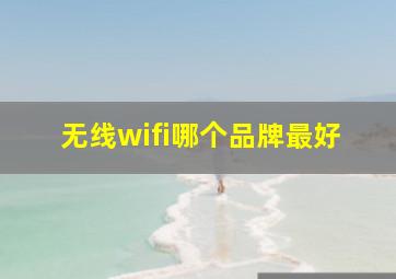 无线wifi哪个品牌最好