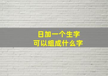 日加一个生字可以组成什么字