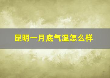 昆明一月底气温怎么样