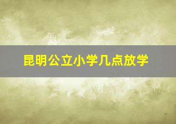 昆明公立小学几点放学