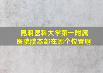 昆明医科大学第一附属医院院本部在哪个位置啊