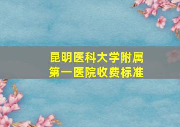 昆明医科大学附属第一医院收费标准