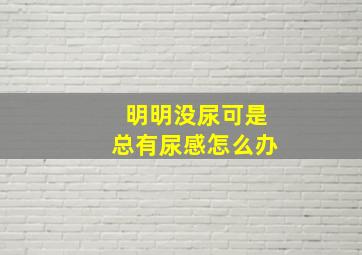 明明没尿可是总有尿感怎么办