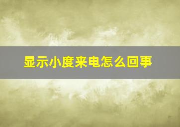 显示小度来电怎么回事