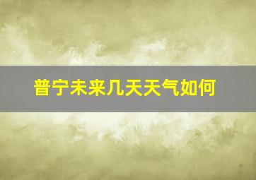 普宁未来几天天气如何