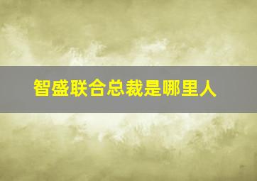 智盛联合总裁是哪里人