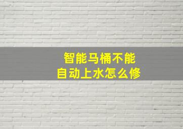 智能马桶不能自动上水怎么修