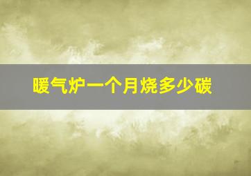 暖气炉一个月烧多少碳