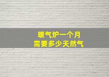 暖气炉一个月需要多少天然气