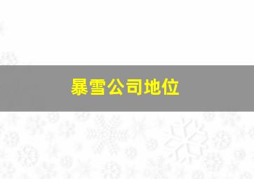 暴雪公司地位