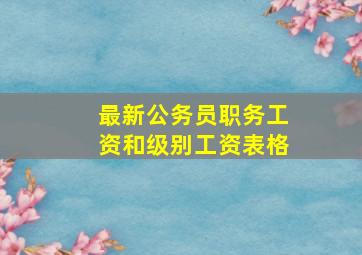 最新公务员职务工资和级别工资表格