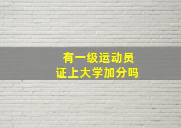 有一级运动员证上大学加分吗