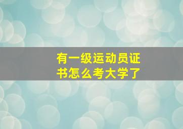 有一级运动员证书怎么考大学了