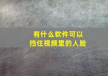 有什么软件可以挡住视频里的人脸