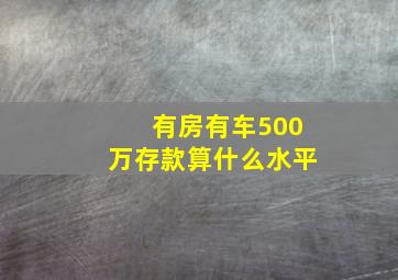 有房有车500万存款算什么水平