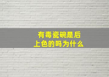 有毒瓷碗是后上色的吗为什么