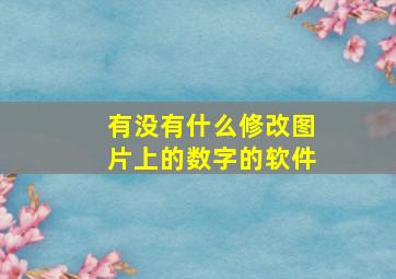 有没有什么修改图片上的数字的软件