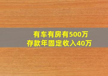 有车有房有500万存款年固定收入40万