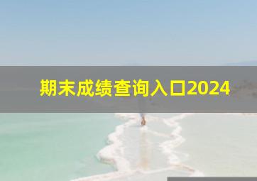 期末成绩查询入口2024