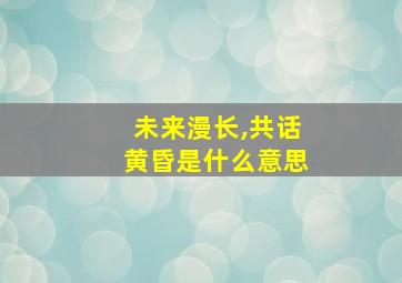 未来漫长,共话黄昏是什么意思