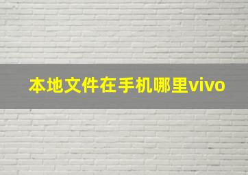 本地文件在手机哪里vivo