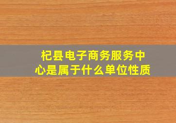 杞县电子商务服务中心是属于什么单位性质